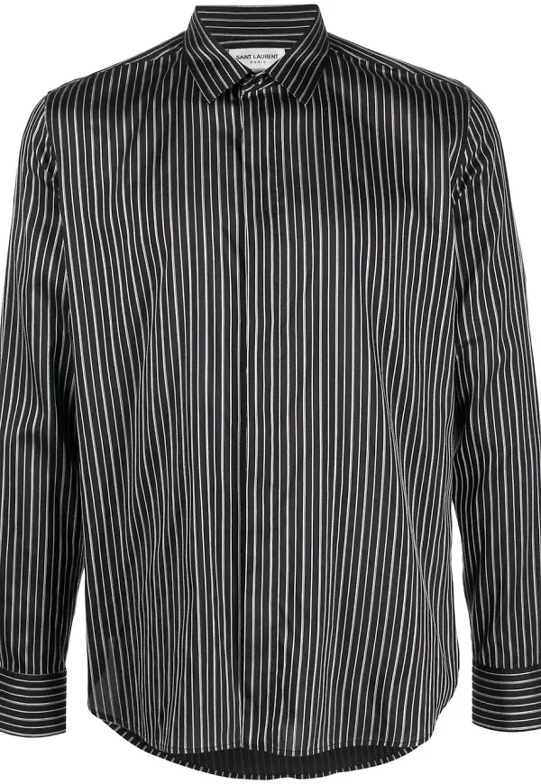 Saint Laurent randig skjorta - Svart