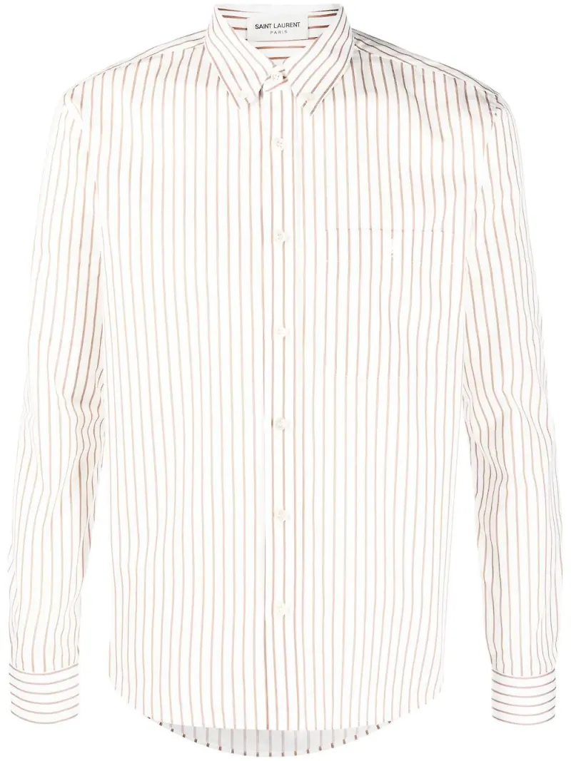 Saint Laurent randig skjorta - Vit