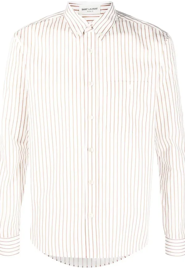 Saint Laurent randig skjorta - Vit