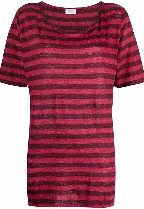 Saint Laurent randig t-shirt - Röd