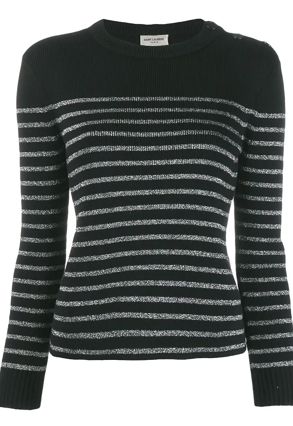 Saint Laurent randig tröja - Svart