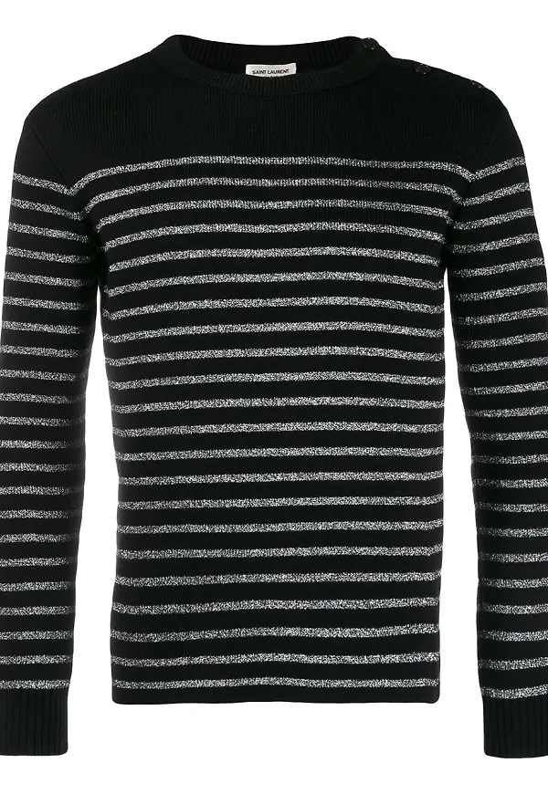 Saint Laurent randig tröja - Svart