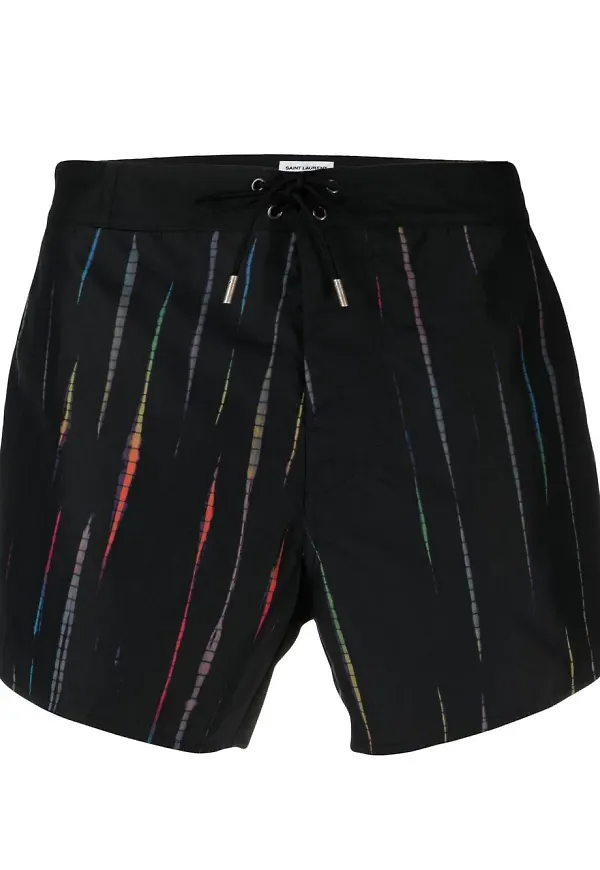 Saint Laurent randiga badbyxor - Svart