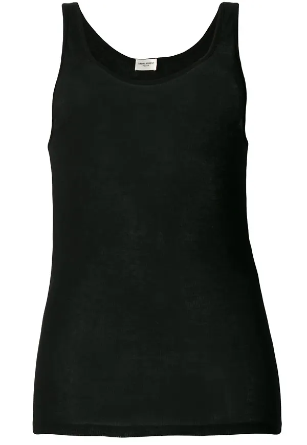 Saint Laurent ribbat linne - Svart