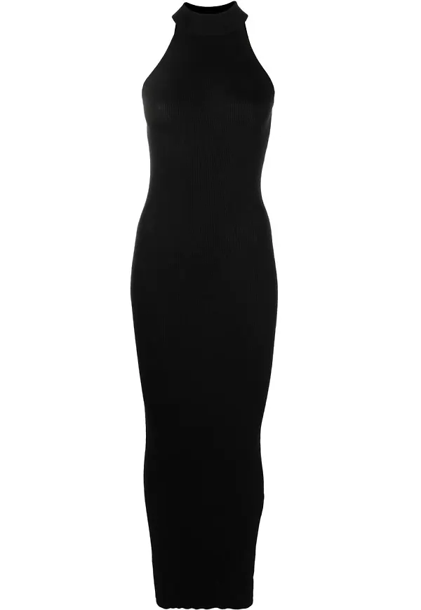 Saint Laurent ribbstickad ärmlös klänning - Svart
