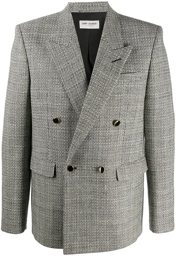 Saint Laurent rutig blazer - Neutral