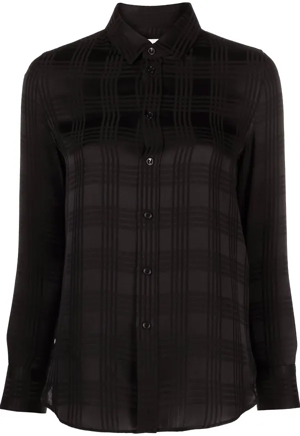 Saint Laurent rutig skjorta - Svart