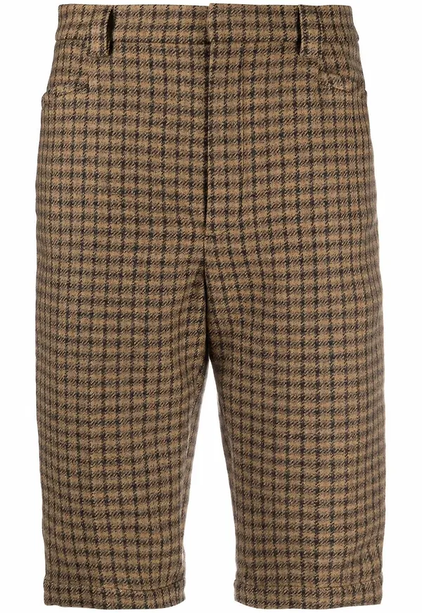 Saint Laurent rutiga finshorts - Brun