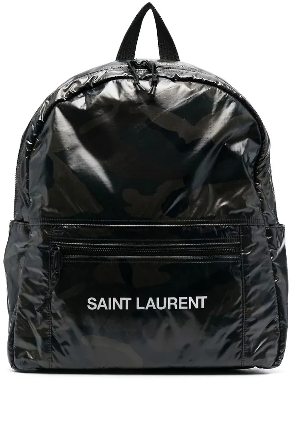 Saint Laurent ryggsäck med dragkedja - Grön