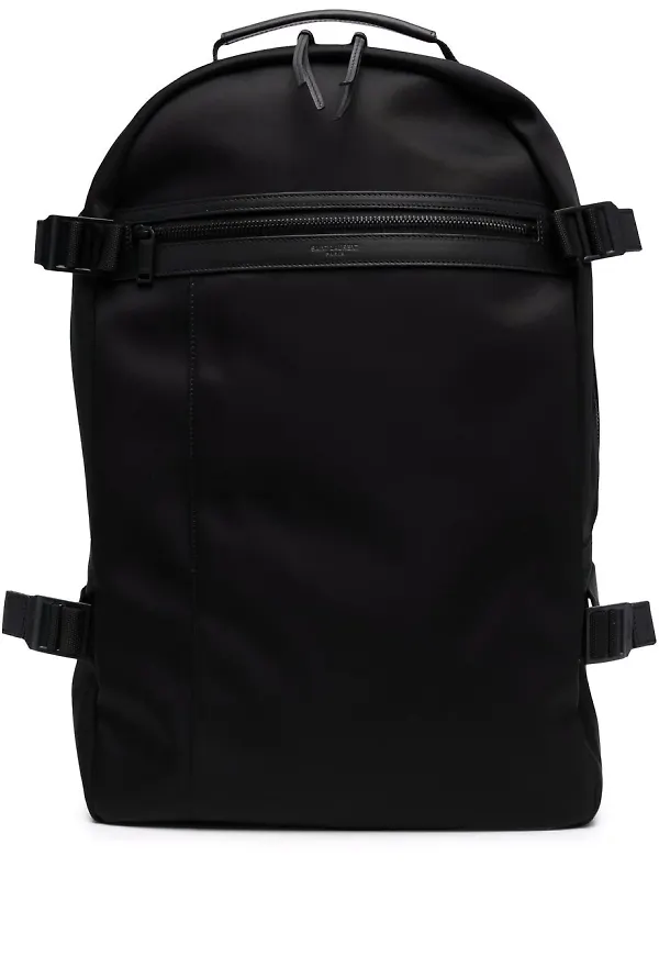 Saint Laurent ryggsäck med läderdetalj - Svart