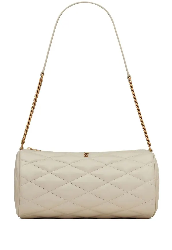 Saint Laurent Sade liten quiltad läderväska - Neutral