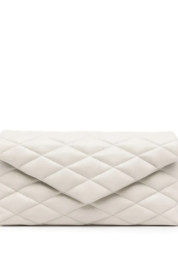 Saint Laurent Sade Puffer kuvertväska - Vit