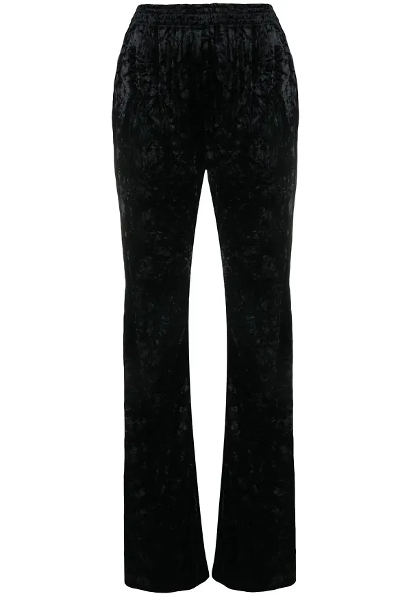 Saint Laurent sammetsbyxor med vida ben - Svart