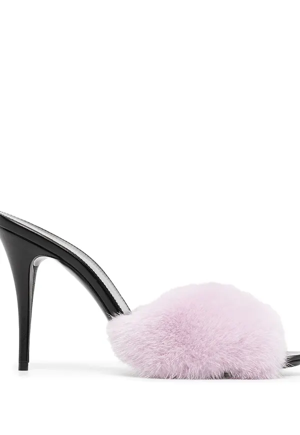 Saint Laurent sandaler med kantdetalj - Lila