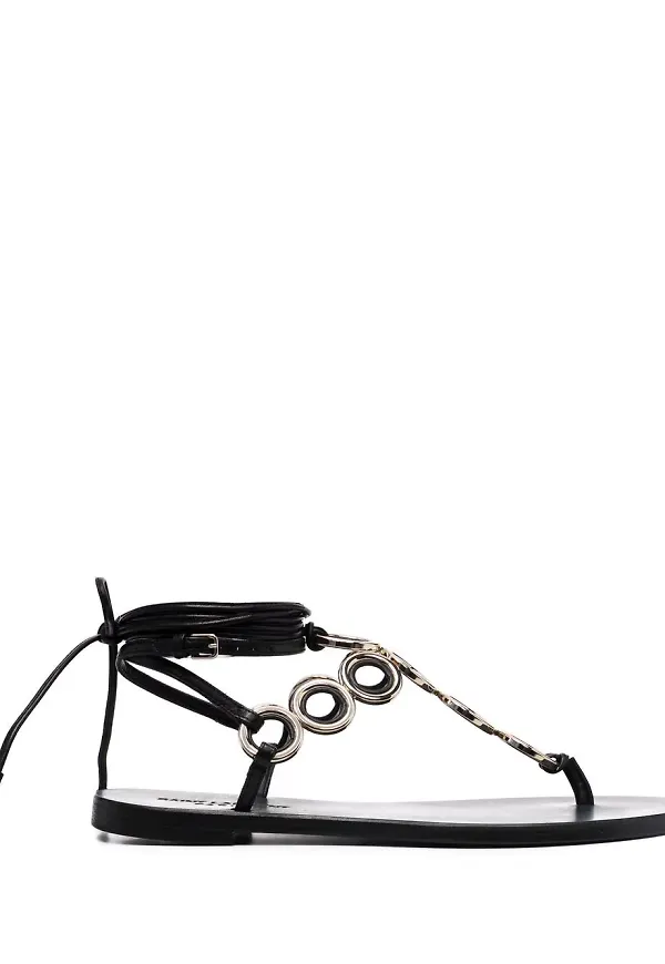 Saint Laurent sandaler med knytning - Svart