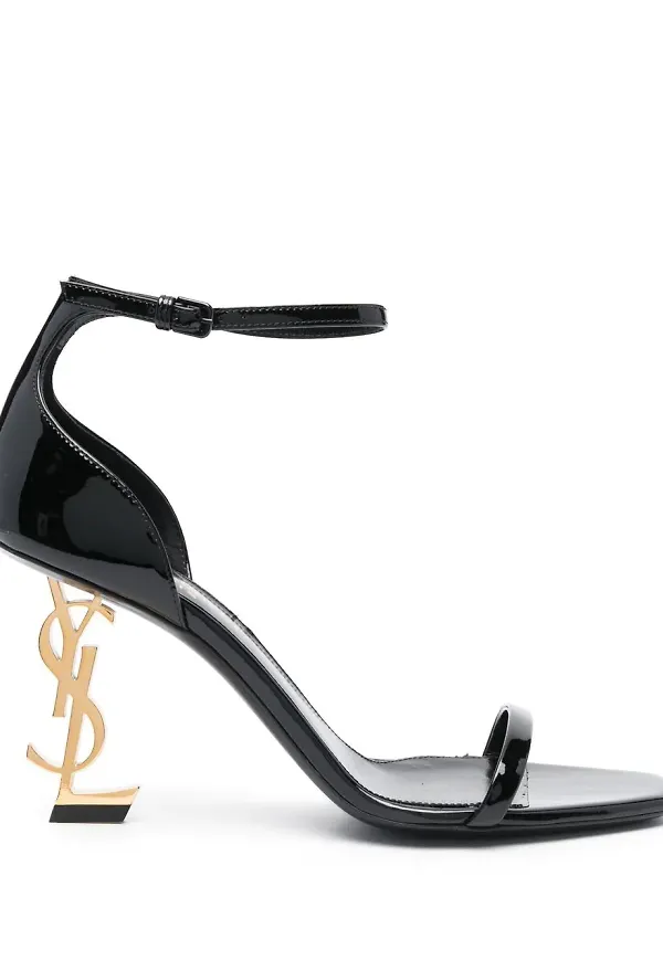 Saint Laurent sandaler med logotyp 85 mm - Svart