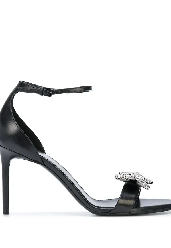 Saint Laurent sandaler med rosett - Svart