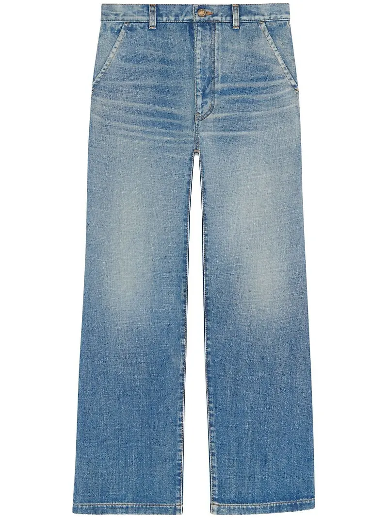 Saint Laurent Serge wide leg-jeans - Blå