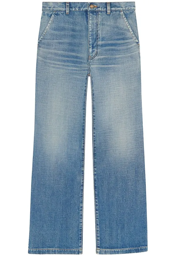 Saint Laurent Serge wide leg-jeans - Blå