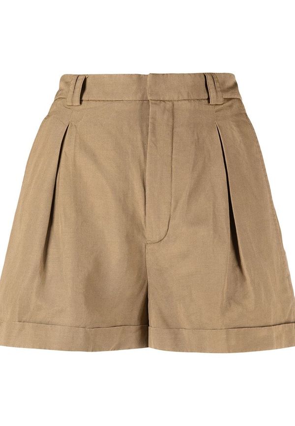 Saint Laurent shorts med plisserad detalj - Grön