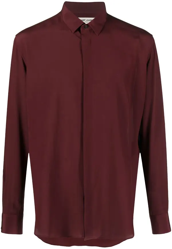 Saint Laurent sidenskjorta - Röd