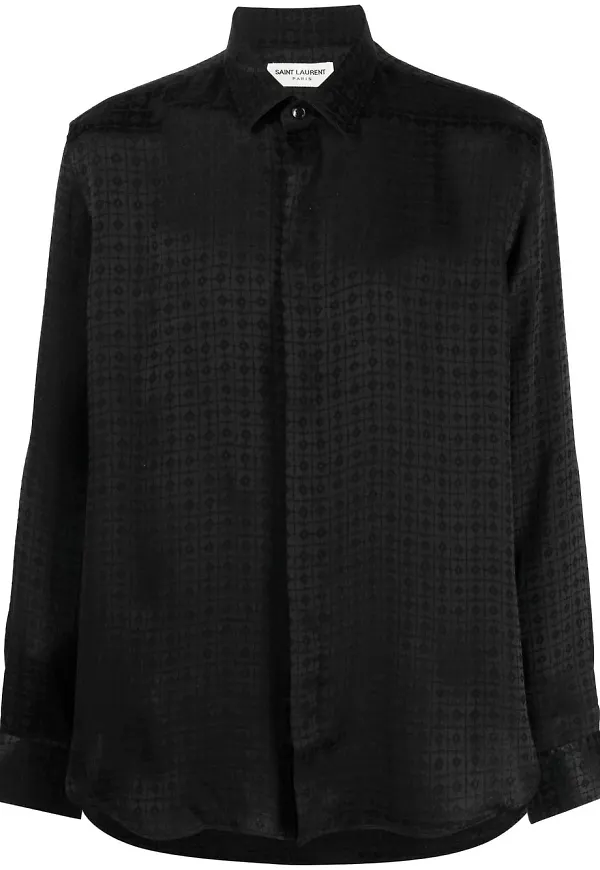 Saint Laurent sidenskjorta - Svart
