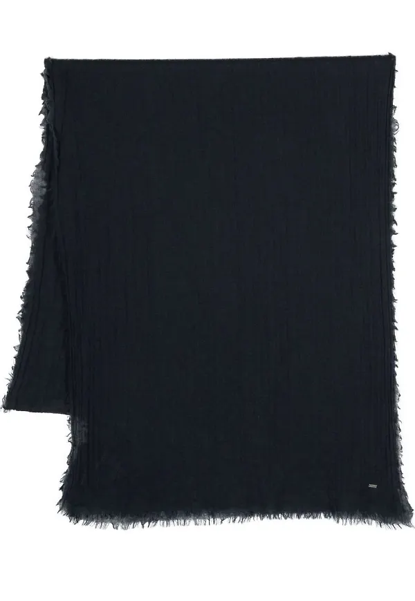 Saint Laurent sjal med franskant - Blå