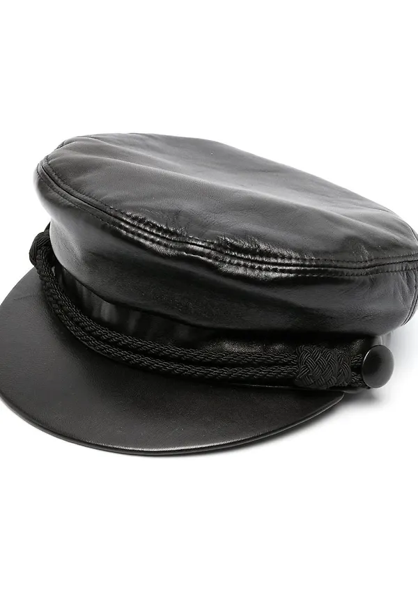 Saint Laurent skepparmössa med repdetalj - Svart