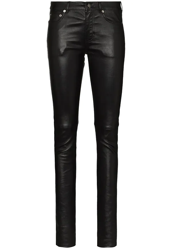 Saint Laurent skinnbyxor med smal passform - Svart