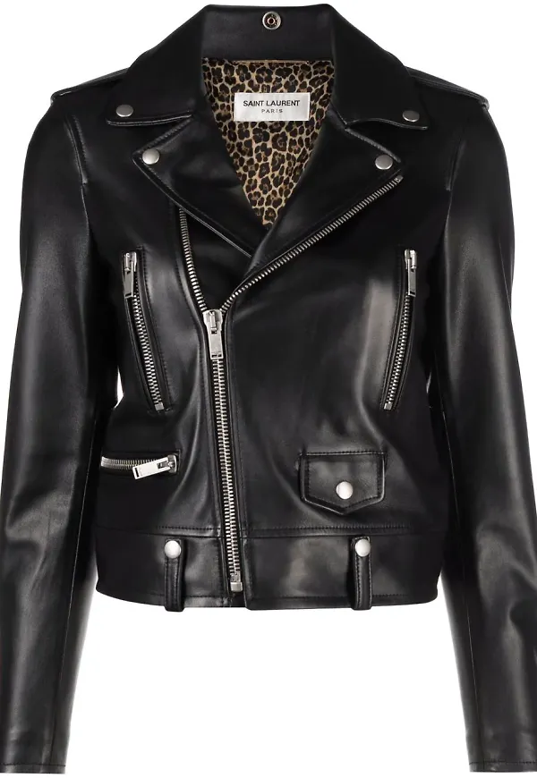 Saint Laurent skinnjacka i bikermodell - Svart