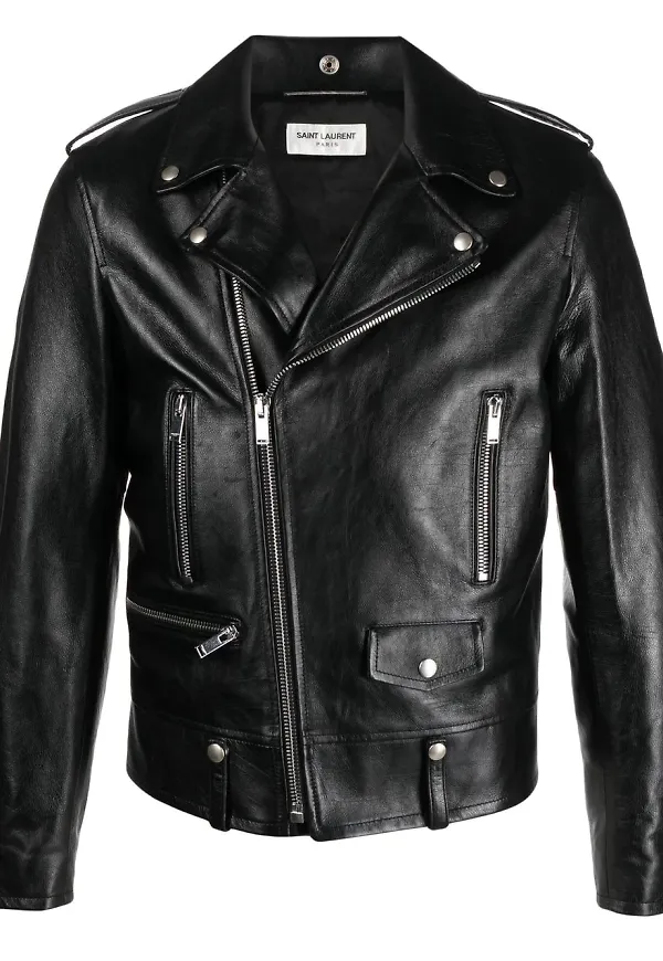 Saint Laurent skinnjacka i bikermodell - Svart