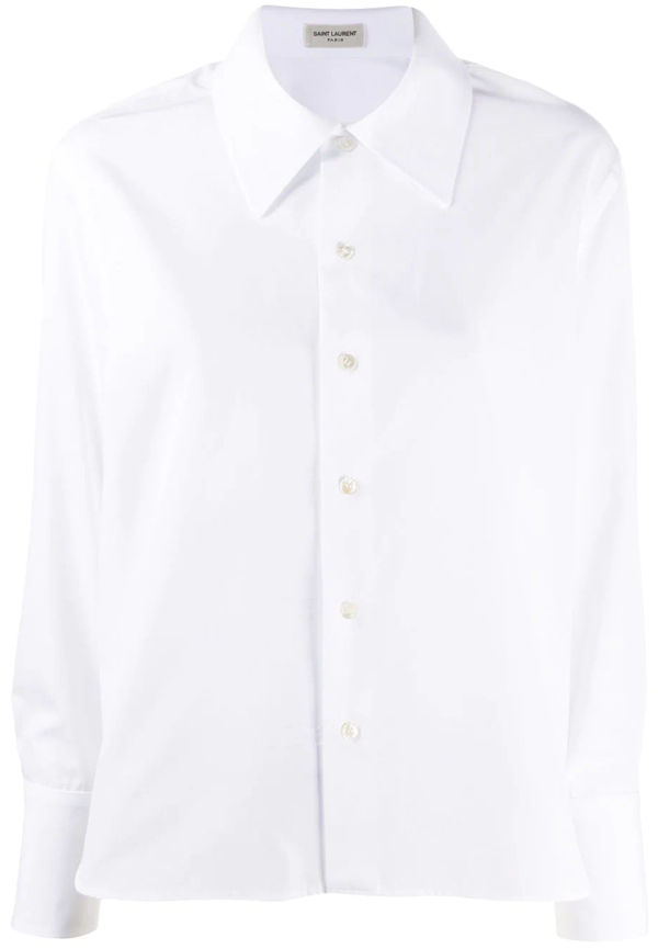 Saint Laurent skjorta med klassisk krage - Vit