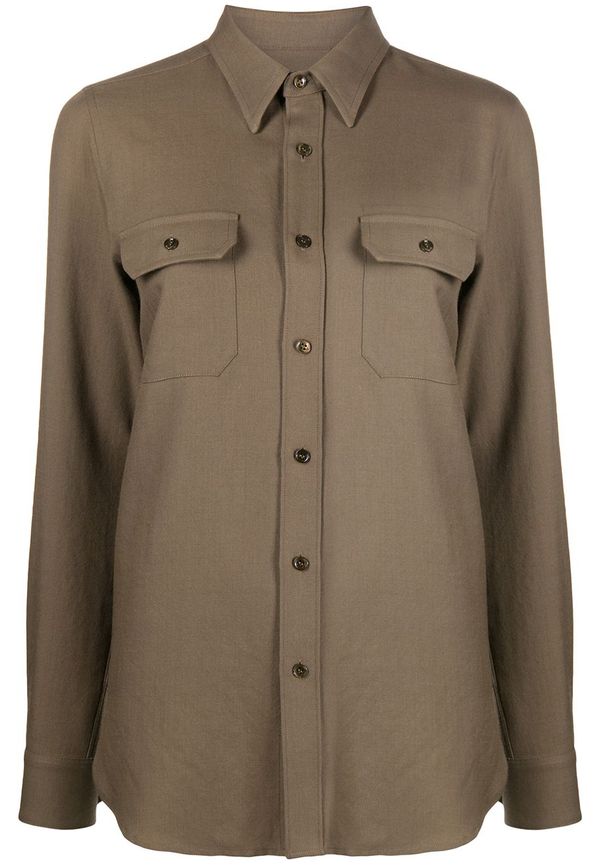 Saint Laurent skjorta med stora fickor - Grön