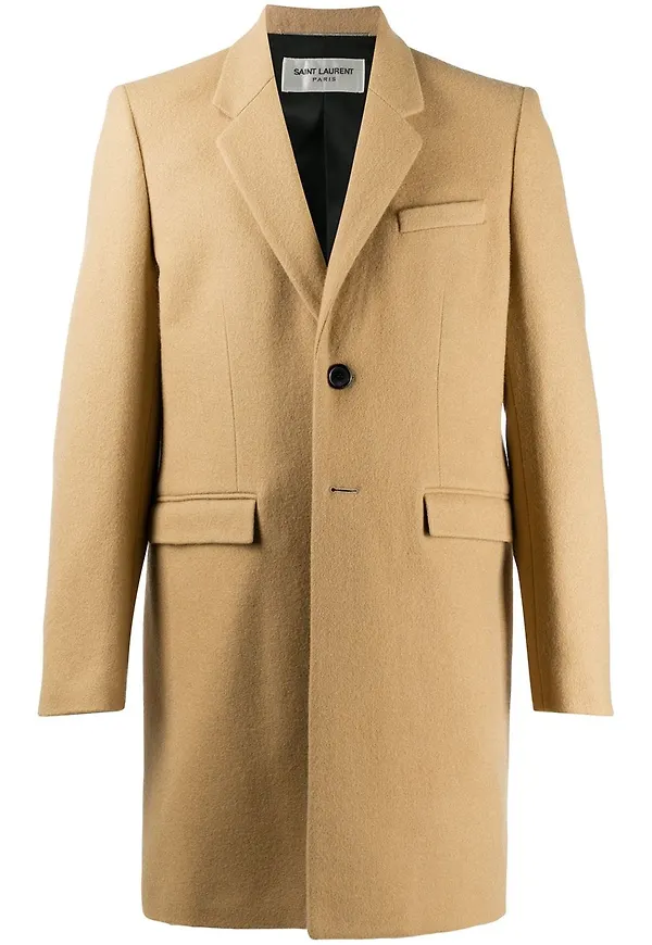 Saint Laurent skräddad enkelknäppt kappa - Neutral