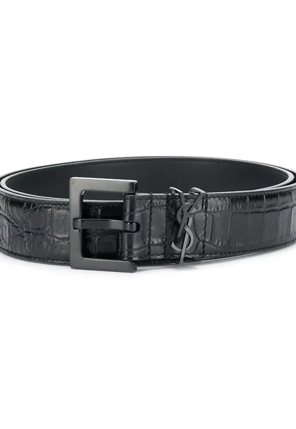 Saint Laurent skärp med monogram - Svart