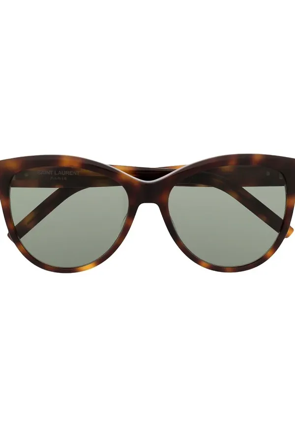 Saint Laurent sköldpaddsfärgade solglasögon - Brun