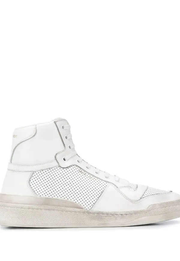 Saint Laurent SL24 höga sneakers - Vit