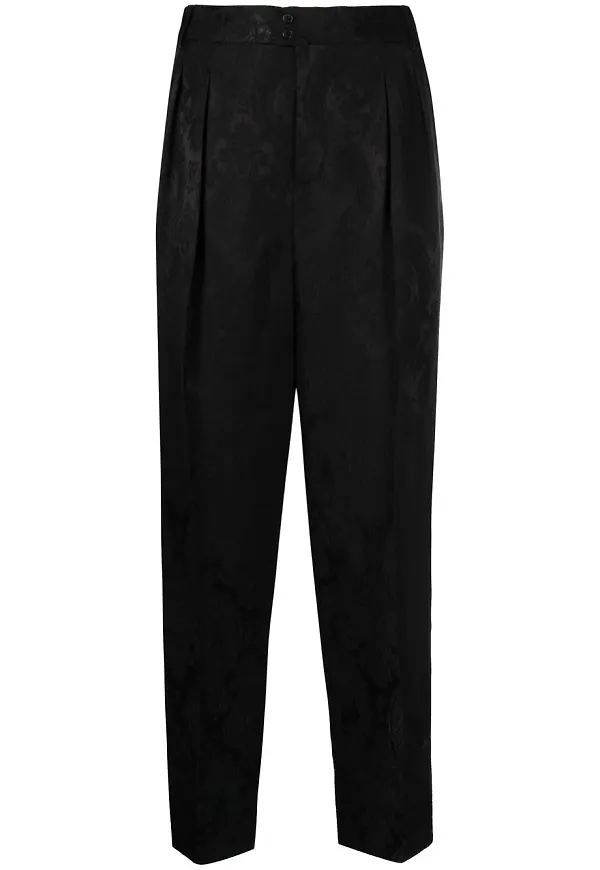 Saint Laurent slacks i brokad - Svart