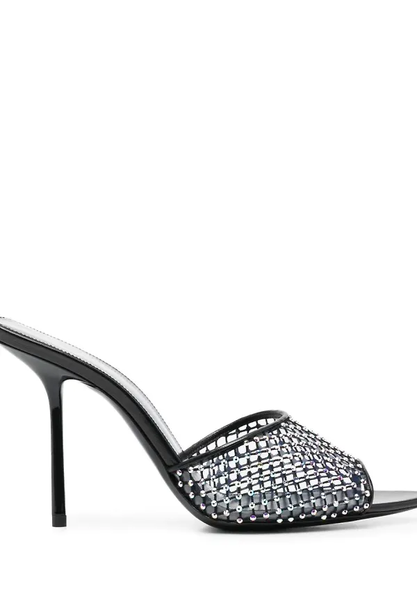 Saint Laurent slip-ons med strass - Svart