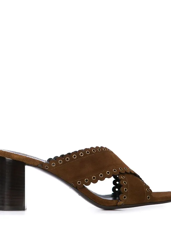 Saint Laurent slip-ons med öljetter - Brun