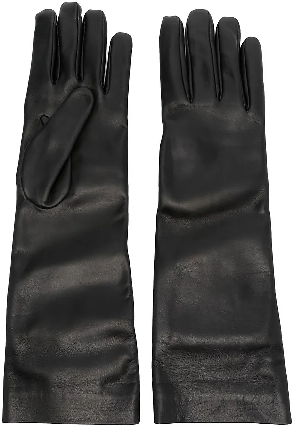 Saint Laurent släta läderhandskar - Svart
