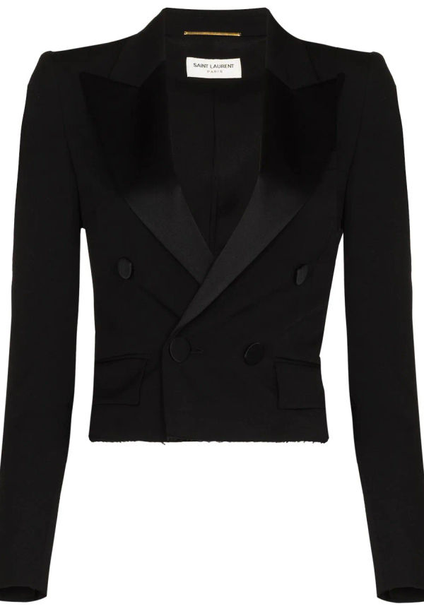 Saint Laurent smokingblazer med knäppning - Svart