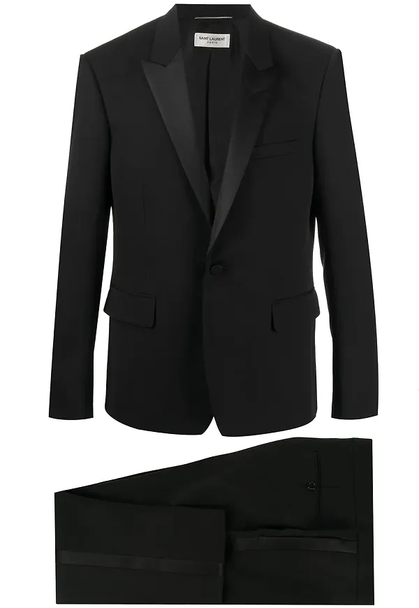 Saint Laurent smokingjacka med sidenkant - Svart
