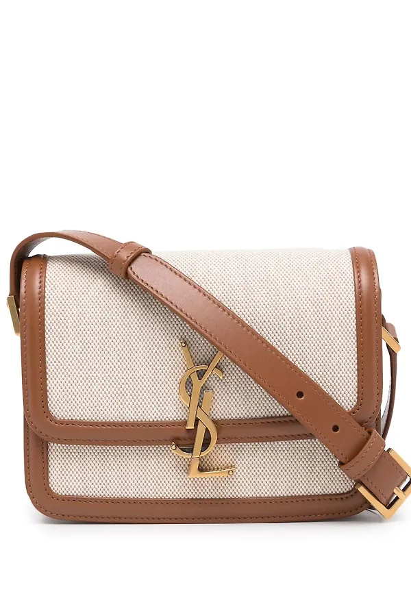 Saint Laurent Solferino axelremsväska - Brun