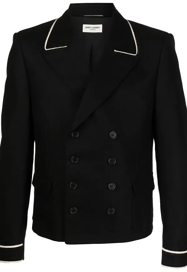 Saint Laurent Spencer dubbelknäppt jacka - Svart