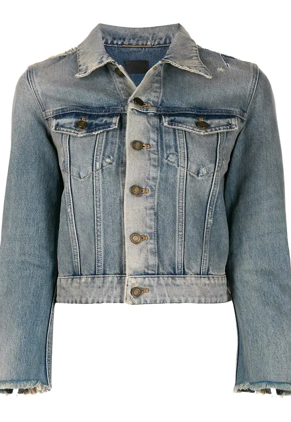Saint Laurent stentvättad jeansjacka - Blå