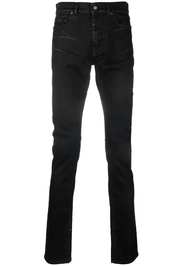 Saint Laurent stentvättade skinny-jeans - Svart