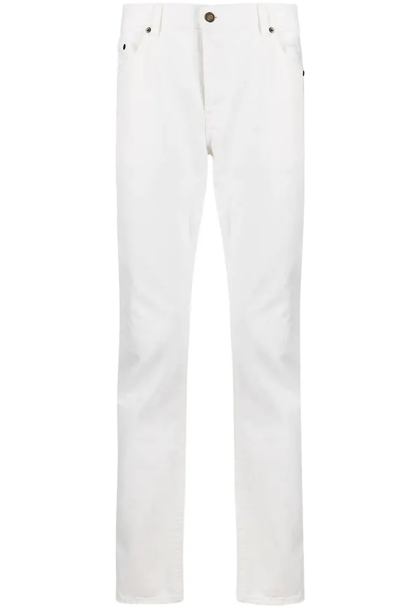 Saint Laurent stentvättade slim fit-jeans - Vit