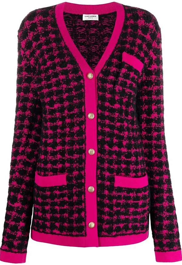 Saint Laurent stickad kofta - Rosa