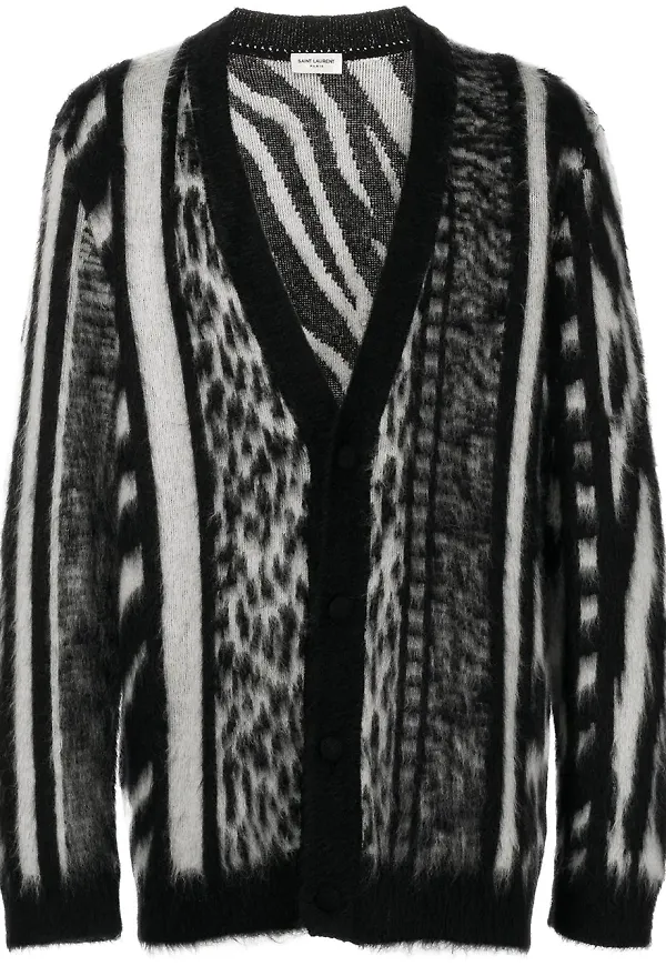 Saint Laurent stickad kofta - Svart
